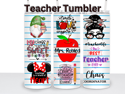 Teacher Tumbler 20oz sublimation Tumbler