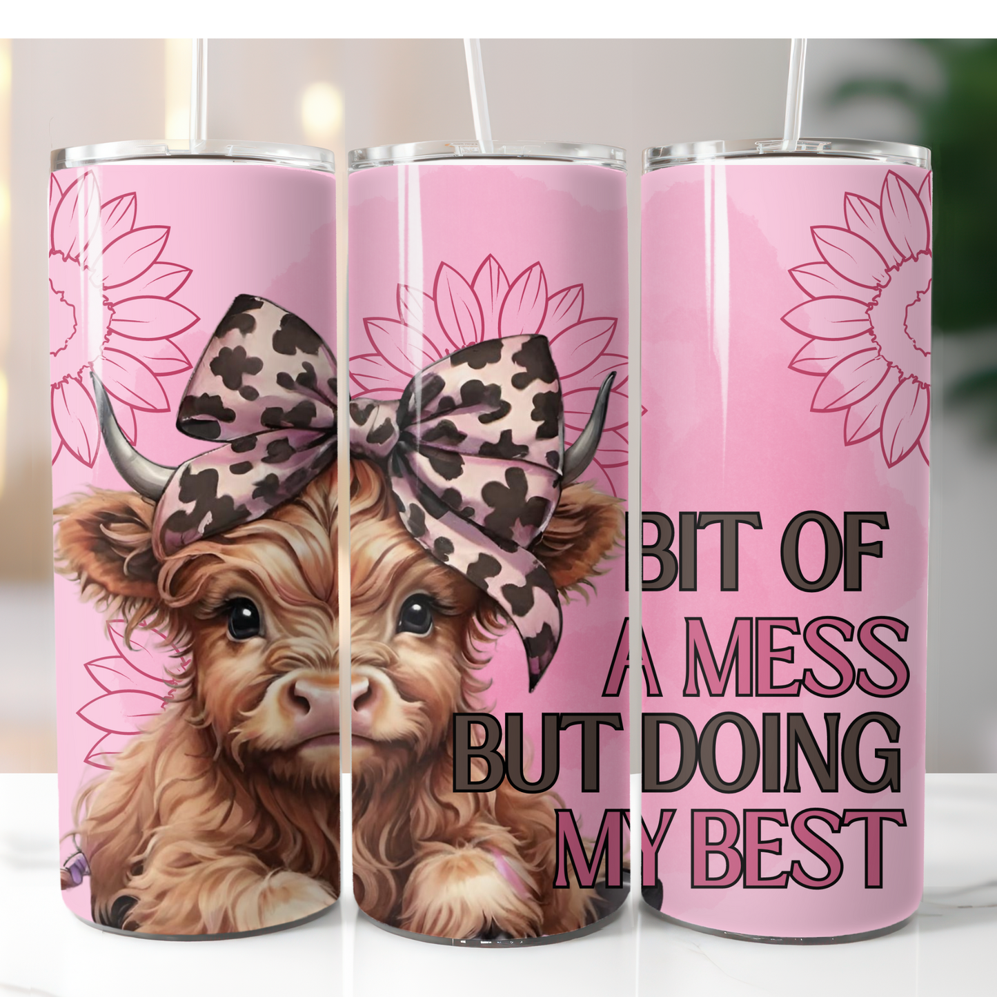 Cute baby cow MOM sublimation 20oz tumbler