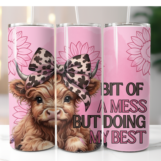 Cute baby cow MOM sublimation 20oz tumbler