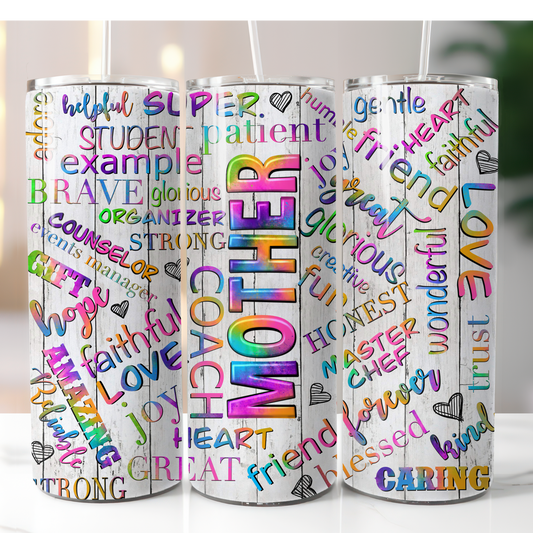 Affirmation Mom 20oz sublimation tumbler