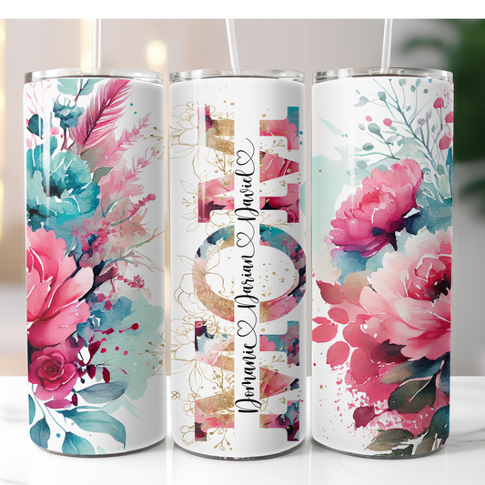 Pink Floral Mom sublimation Tumbler
